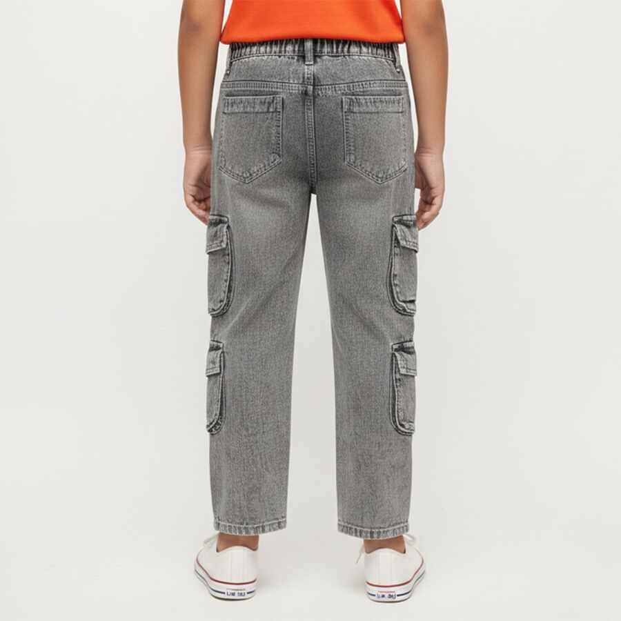 Boys' 100% Cotton Jeans, Light Grey, large image number null