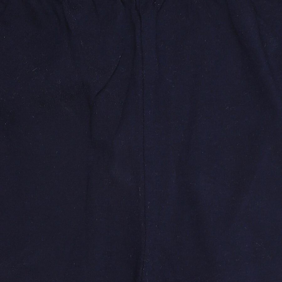 Boys' Navy Blue Regular Fit Drawstring Bermuda Shorts, नेवी ब्लू, large