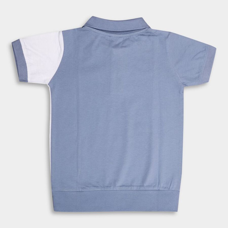 Boys' 100% Cotton Half Sleeves T-Shirt, Light Blue, large image number null