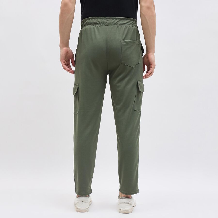 Men's Olive Green Slim Fit Cargo Jogger, हल्का हरा, large