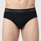 Men's Black Regular Fit Elasticated Waistband Briefs, Black, small