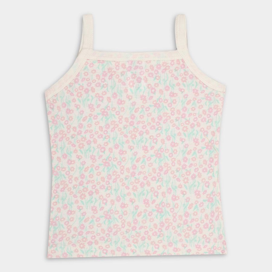 Girls' 100% Cotton Vest, हल्का हरा, large image number null