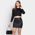 Ladies'  Crop  Top, काला, small image number null