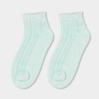 Girls' Soft Pastel Pink and Light Mint Green Regular Fit Cable Knit Ankle Socks Pack of 2, Light Green, small image number null