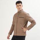 Men's Muted Beige High Neck Casual Jacket, Beige, small image number null