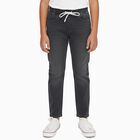 Boys' Charcoal Black Regular Fit Elastic Waist Jeans, Light Grey, small