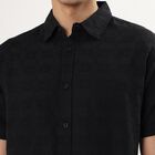 Men's Jet Black Classic Slim Fit Casual Shirt, Black, small