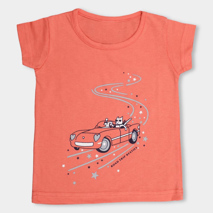 Girls' T-Shirt , मूँगा (कोरल), large image number null