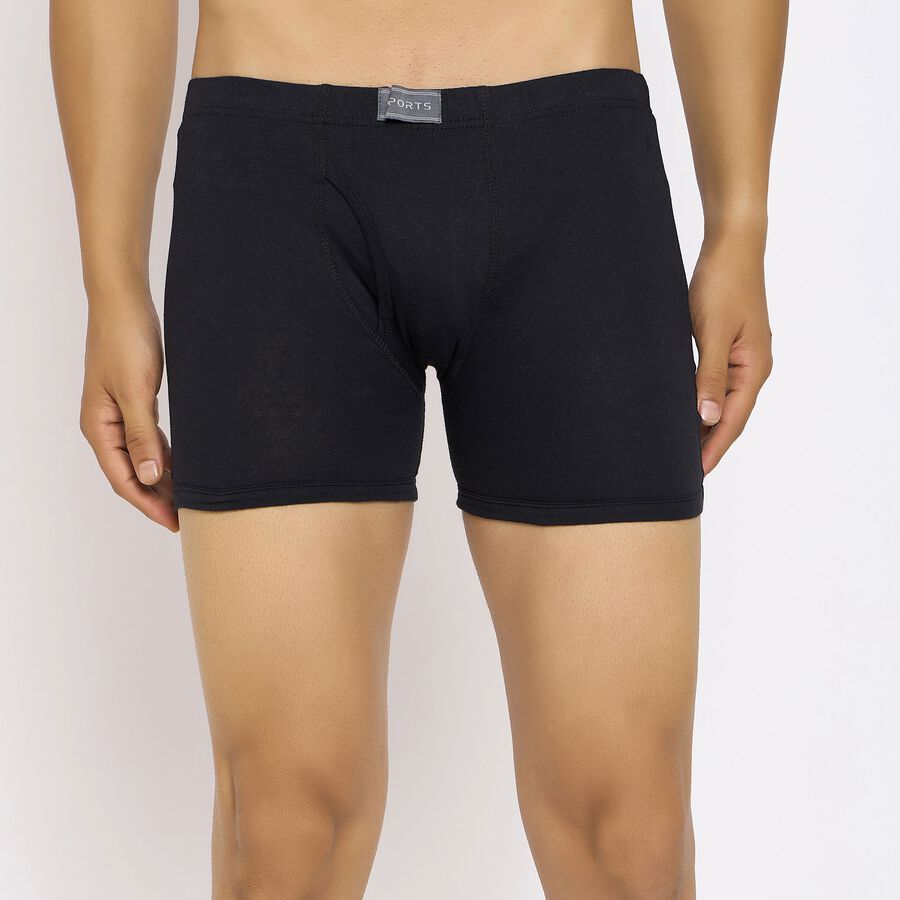 Men's 100% Cotton Trunks, काला, large image number null
