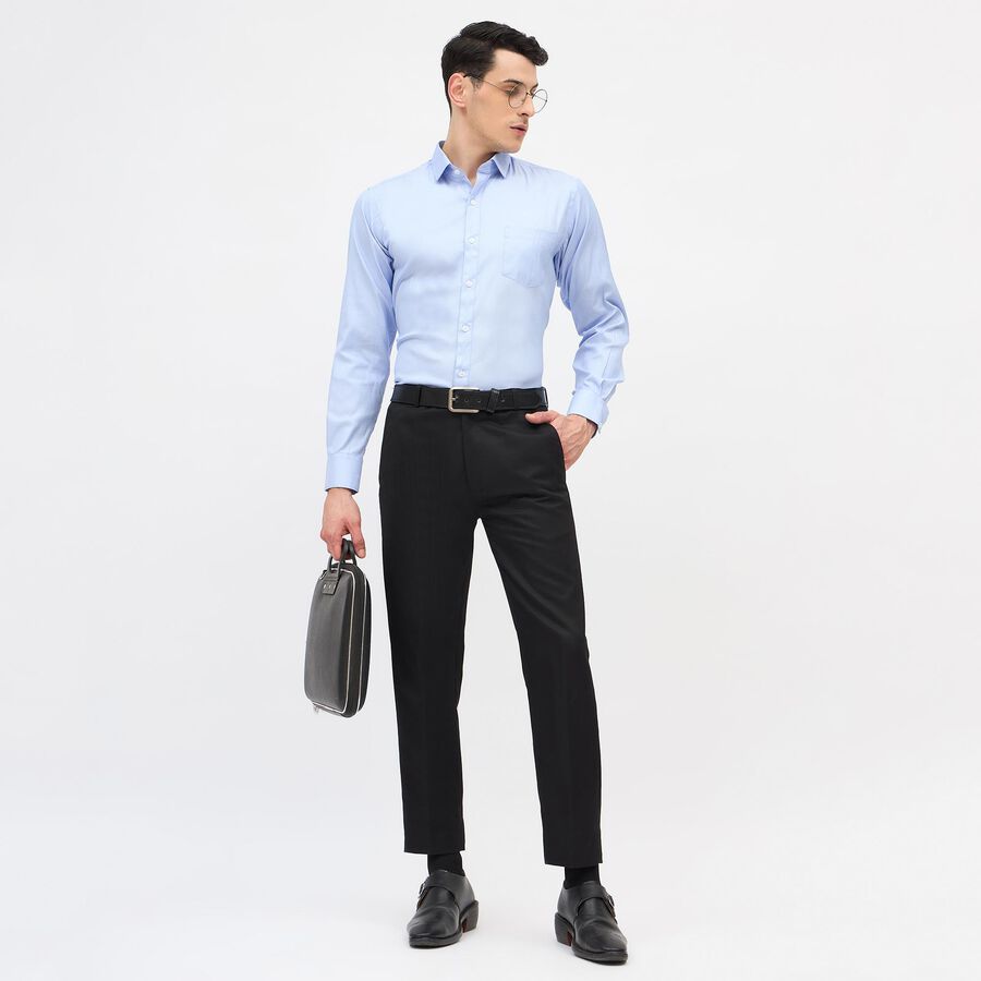 Men's Light Powder Blue Slim Fit Formal Shirt, Mid Blue, large image number null