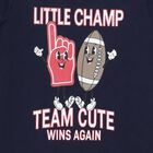 Boys Navy Blue Cotton Crew Neck Casual T-Shirt, Navy Blue, small