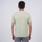 Men's Olive Round Neck Casual T-Shirt, Olive, small