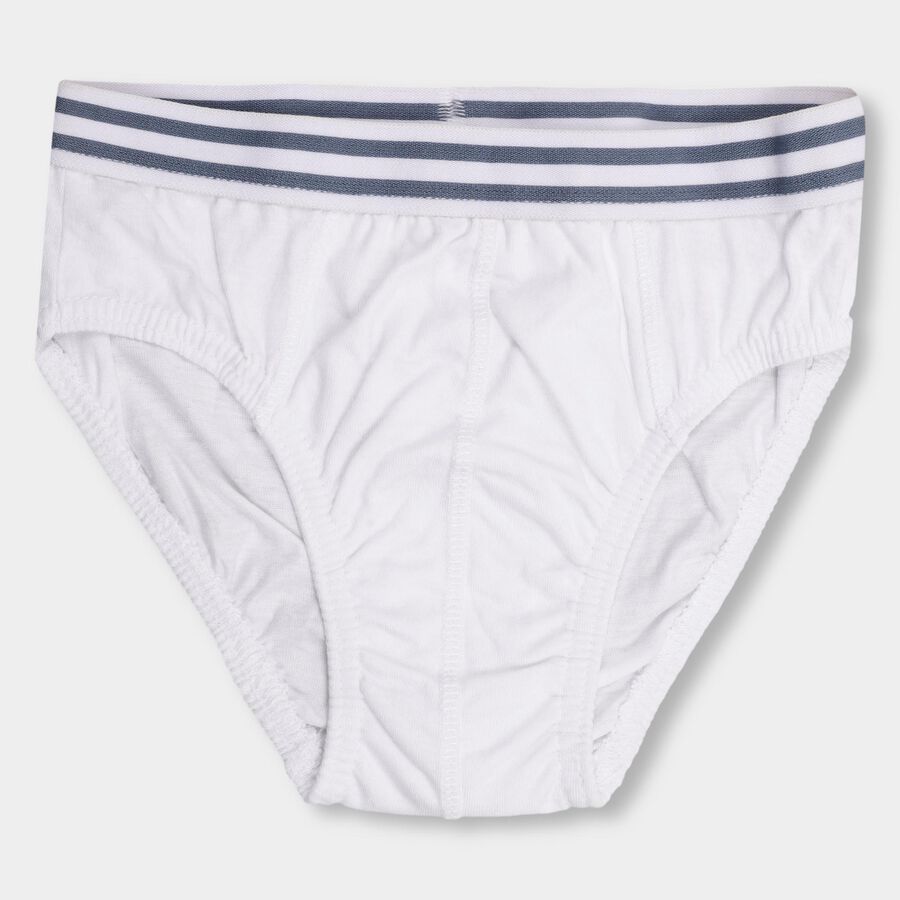 Boys' 100% Cotton Briefs , White, large image number null