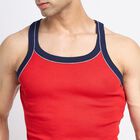 Men's 100% Cotton Gym T-Shirt, Red, small