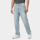 Men's Light Blue Straight Fit Light Wash Jeans, हल्का नीला, small