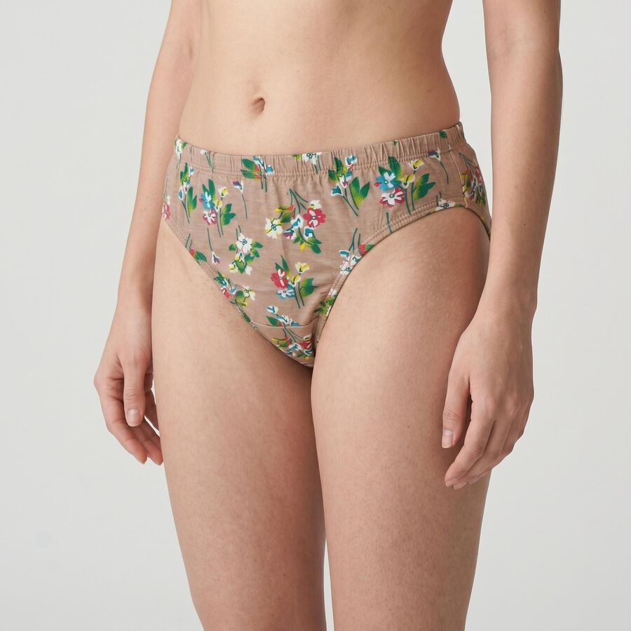 Women's Brown Regular Fit Floral Printed Panty, भूरा, large