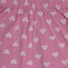 Girls' Light Pink Cotton Blend Relaxed Fit Pyjama, Light Pink, small
