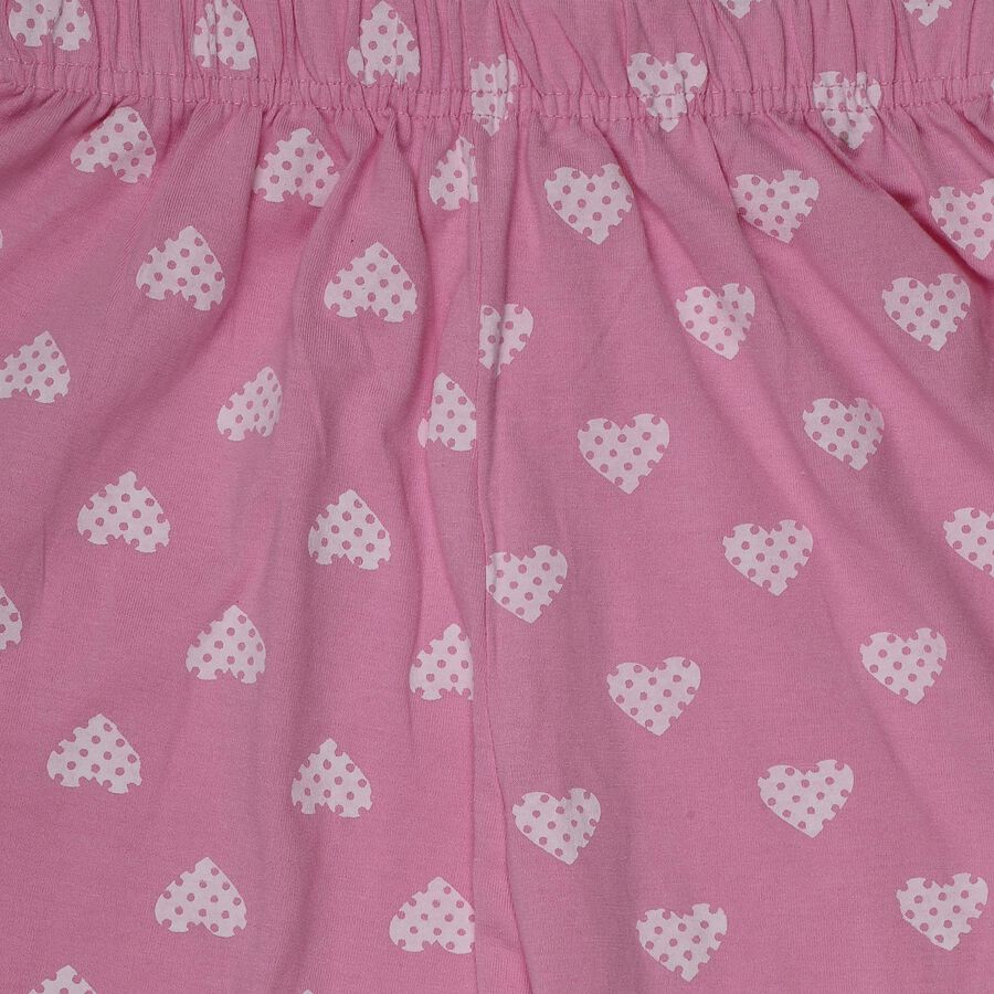 Girls' Light Pink Cotton Blend Relaxed Fit Pyjama, Light Pink, large