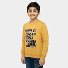 Boys Mustard Crew Neck Graphic Print Sweatshirt, मस्टर्ड, small image number null