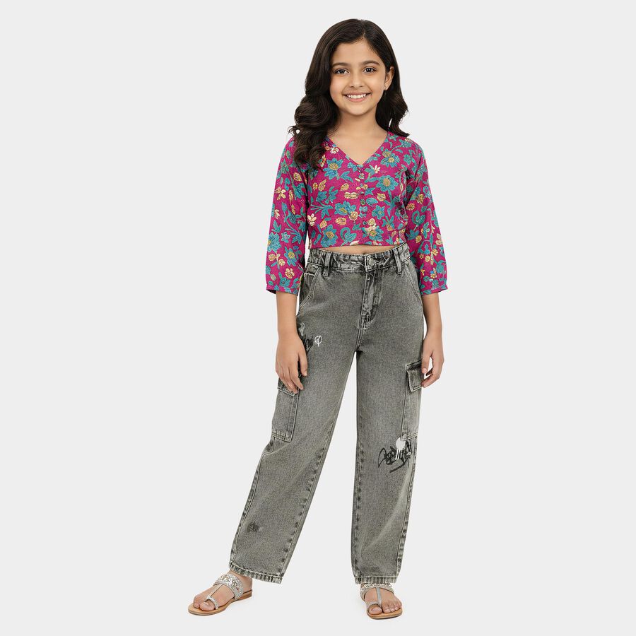 Boys' Grey Regular Fit Classic Jeans, हल्का ग्रे, large