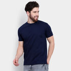 Solid Round Neck T-Shirt, Navy Blue, small image number null