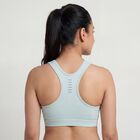 Women's Light Green Round Neck Seamless Racerback Sports Bra, Light Green, small