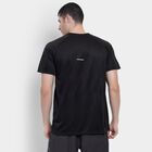 Men's Jet Black Round Neck Half Sleeves T-Shirt, Black, small
