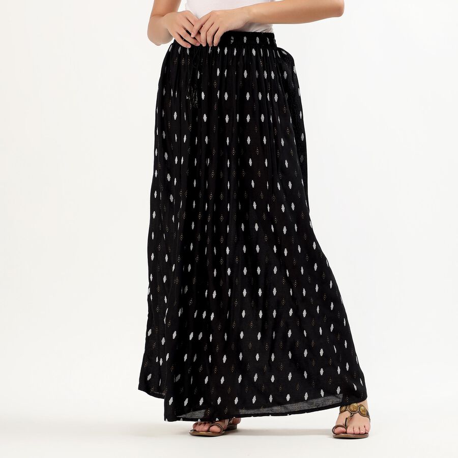Women's Black Printed Straight Fit Lehenga Skirt , Black, large image number null