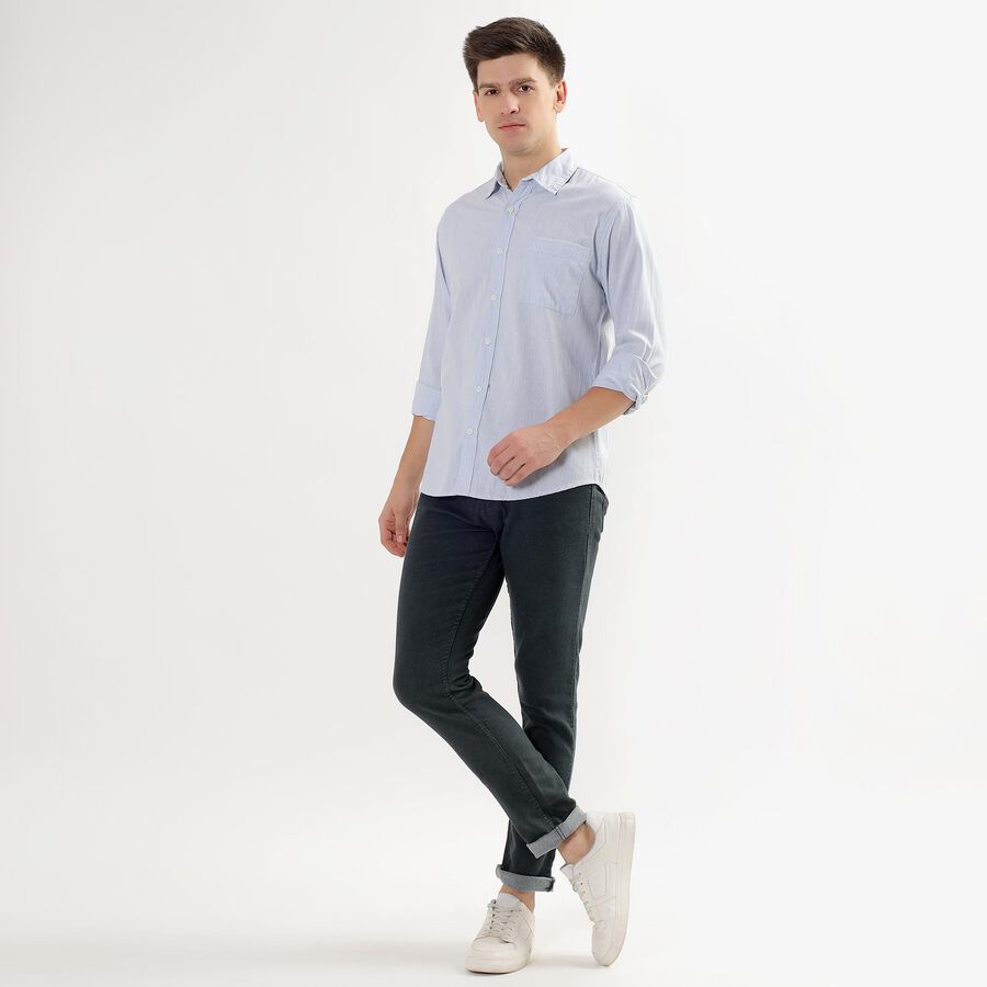 Men's Light Blue Regular Collar Casual Shirt, Light Blue, large image number null