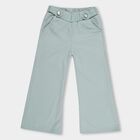 Girls' Light Sage Green Wide-Leg Pull-Up Trousers, Light Green, small image number null