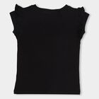 Girls' 100% Cotton T-Shirt, काला, small image number null