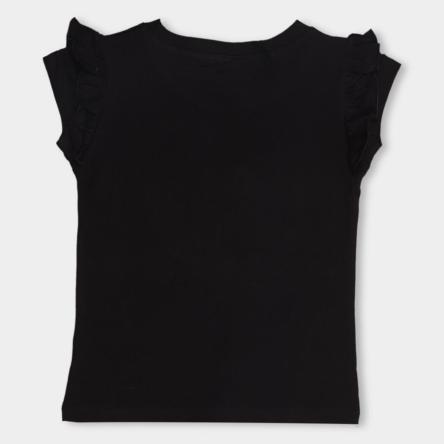 Girls' 100% Cotton T-Shirt, काला, large image number null