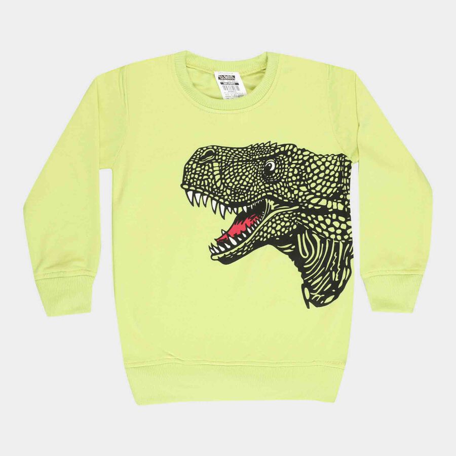 Printed Sweatshirt, Light Green, large image number null
