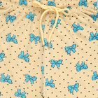 Girls' Beige Bow Print Cotton Blend Pyjama, ऑफ व्हाइट, small image number null