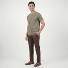 Men's Olive Cotton Round Neck Casual T-Shirt, ओलिव, small