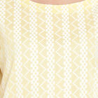 Cotton Embroidered Short Sleeves Kurta, Yellow, small image number null