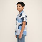 Boys' White Cotton Half Sleeve Cuban Collar Casual Shirt, White, small image number null