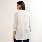 Women's White Round Neck Straight Kurti, White, small