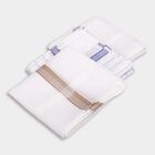 Men's White Cotton Checkered Handkerchief Pack of 3, Light Blue, small image number null