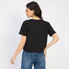 Ladies' 100% Cotton Crop  Top, Black, small image number null
