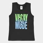 Boys Round Neck T-Shirt, काला, small image number null