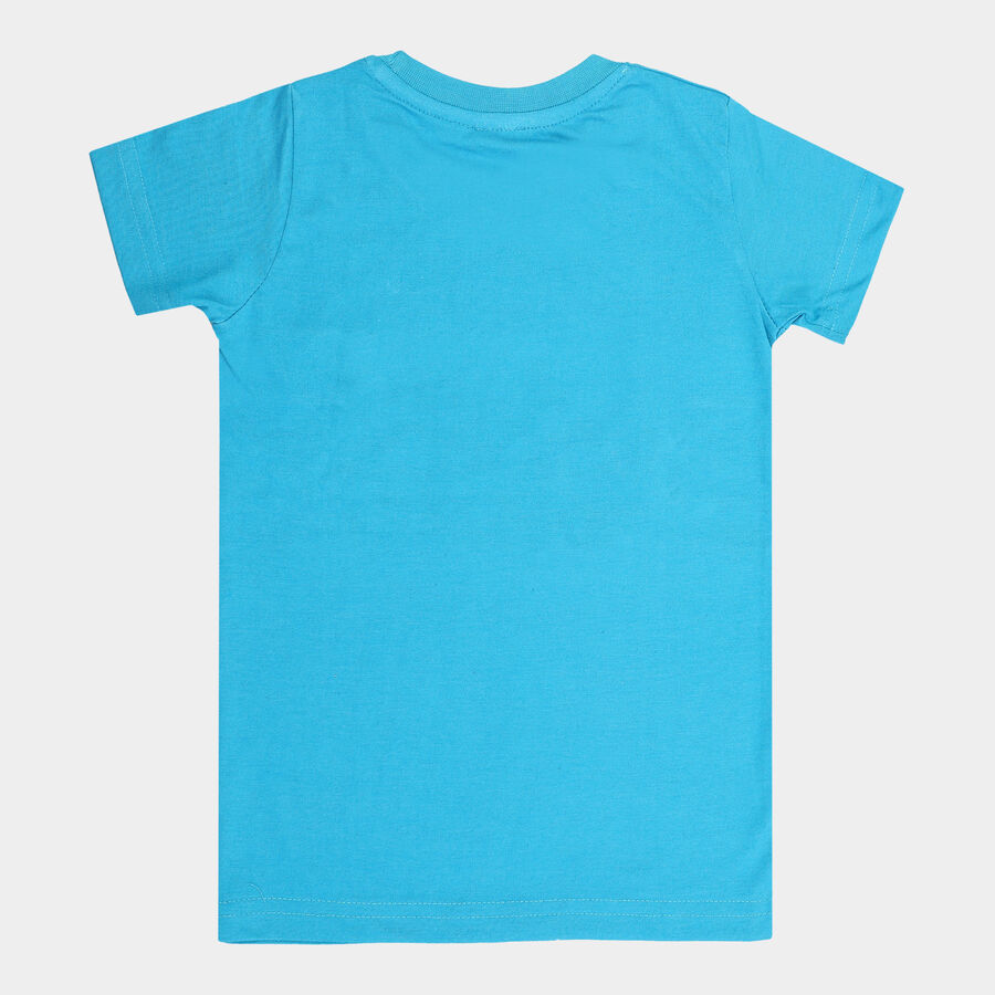 Boys Cut & Sew T-Shirt, Teal Blue, large image number null