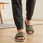 Men's Olive Green Slip-On Slide Sandals, ओलिव, small
