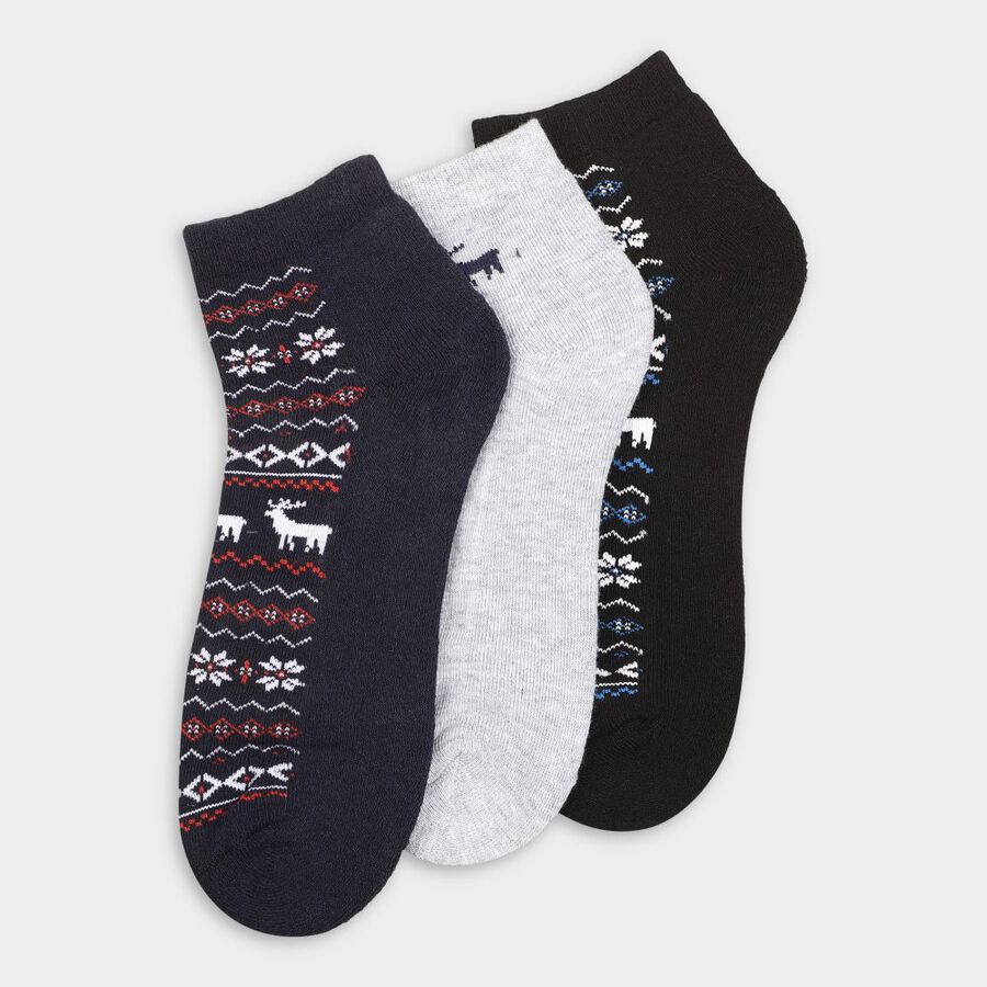 Men's Socks (Pack of 3), Navy Blue, large image number null