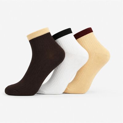 Women's Assorted Regular Fit Solid Pack of 3 Socks