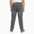 Boys' Muted Charcoal Grey Regular Fit Elastic Waist Jeans, हल्का ग्रे, small image number null
