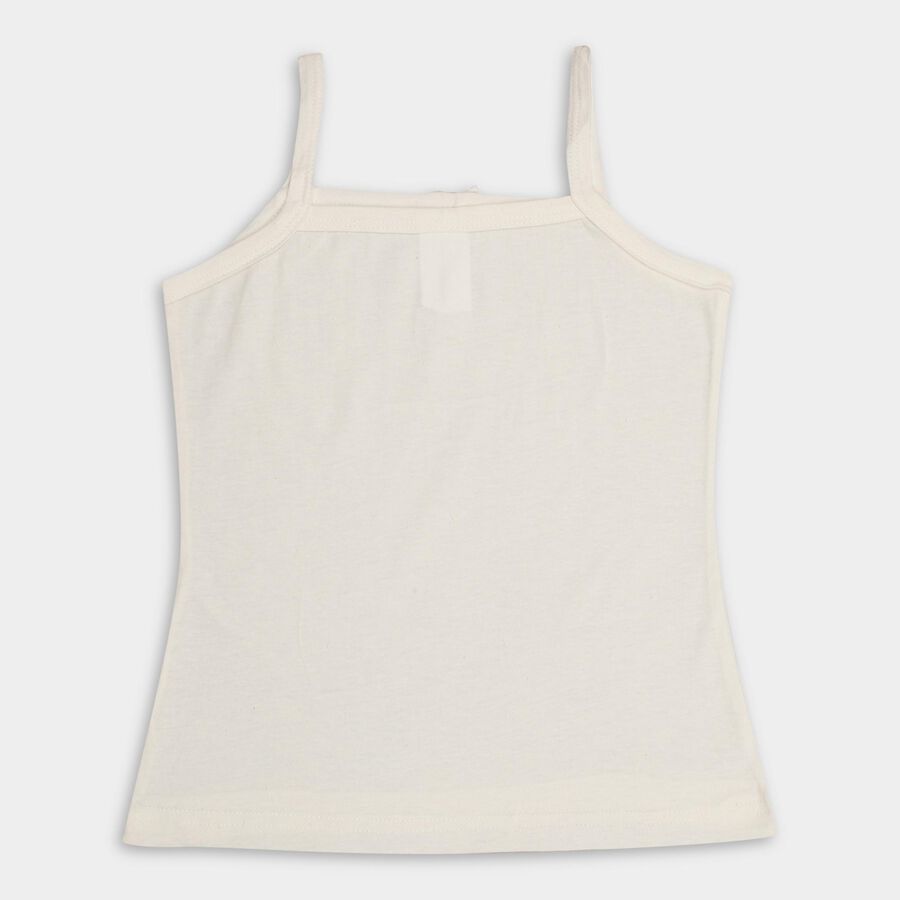 Girls' 100% Cotton Vest, Off White, large image number null