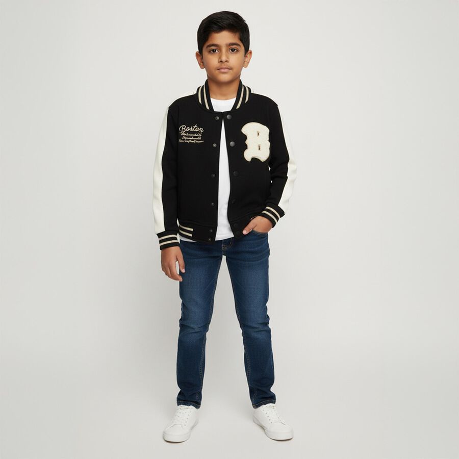 Boys' Sweatshirt, काला, large image number null