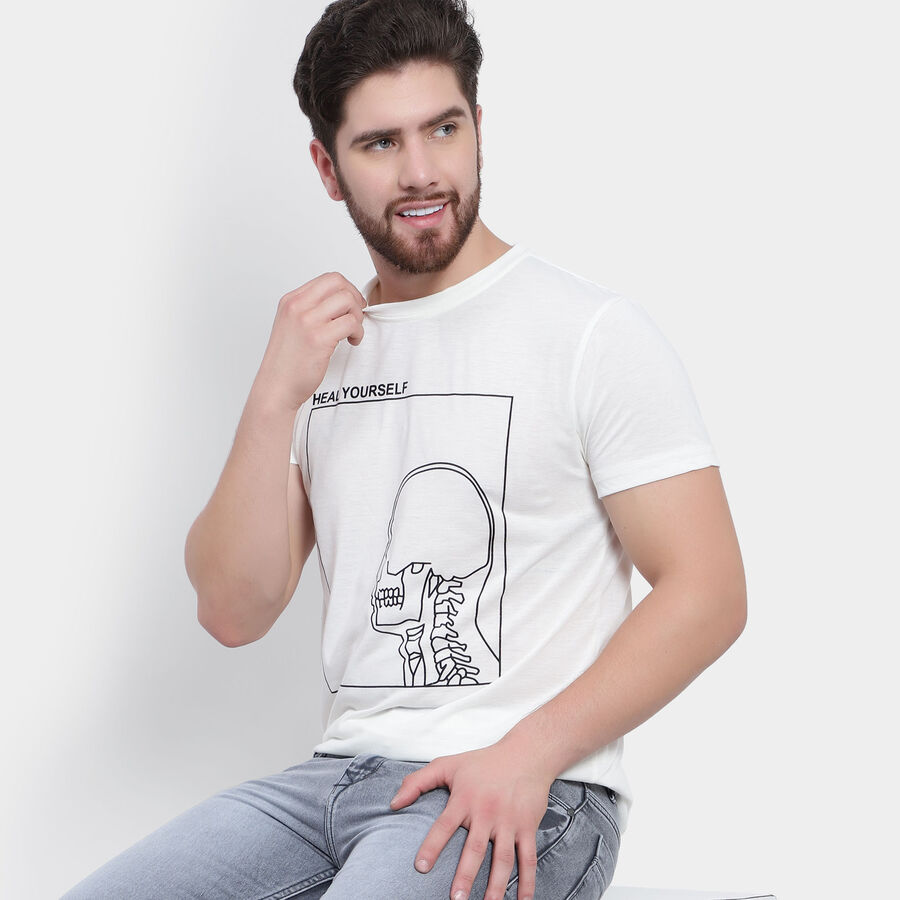 Round Neck T-Shirt, White, large image number null