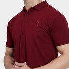 Men's Collared Half Sleeves T-Shirt , वाइन, small image number null